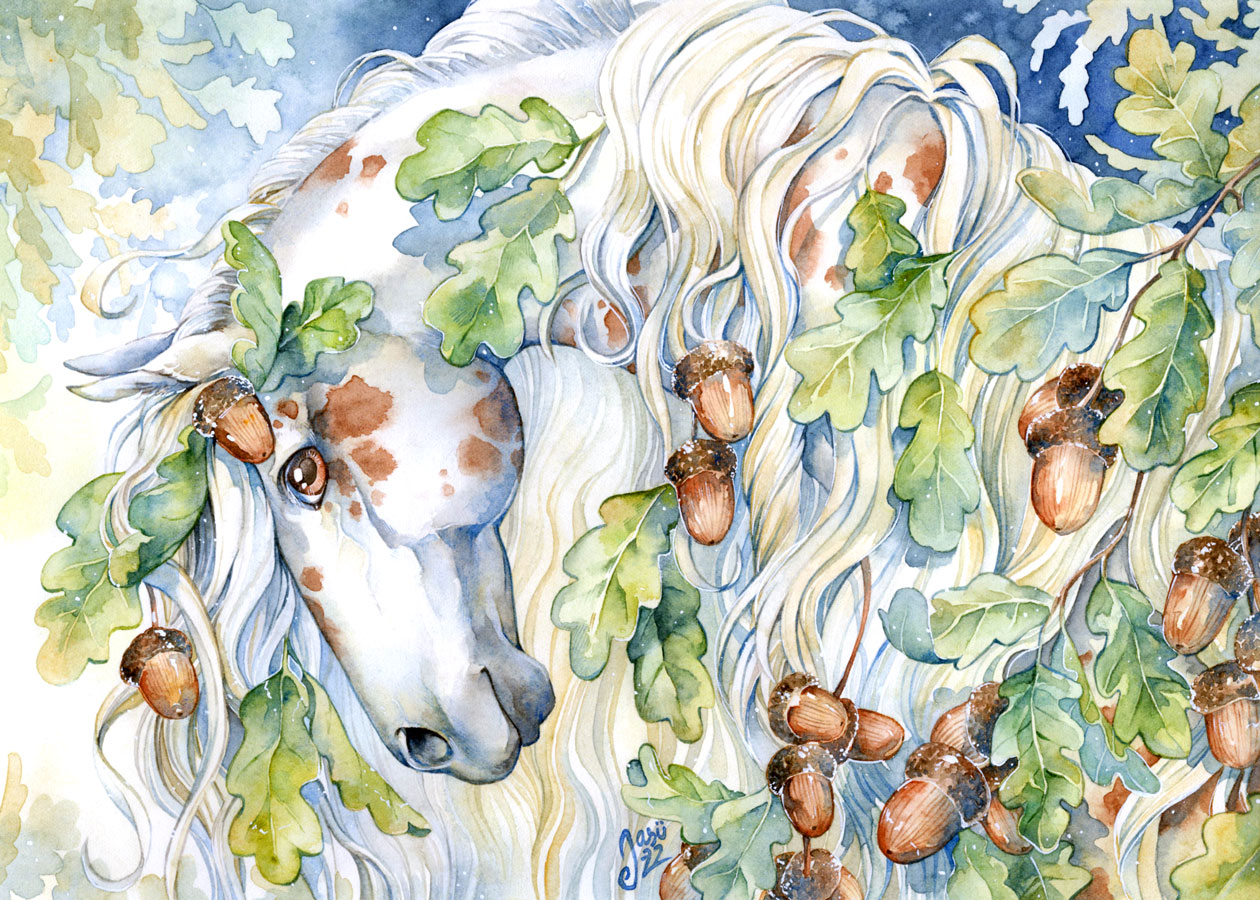 Original Painting - Acorn Horse