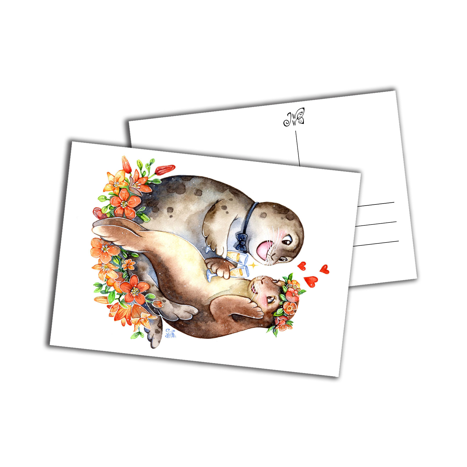 Card - Seals in Love