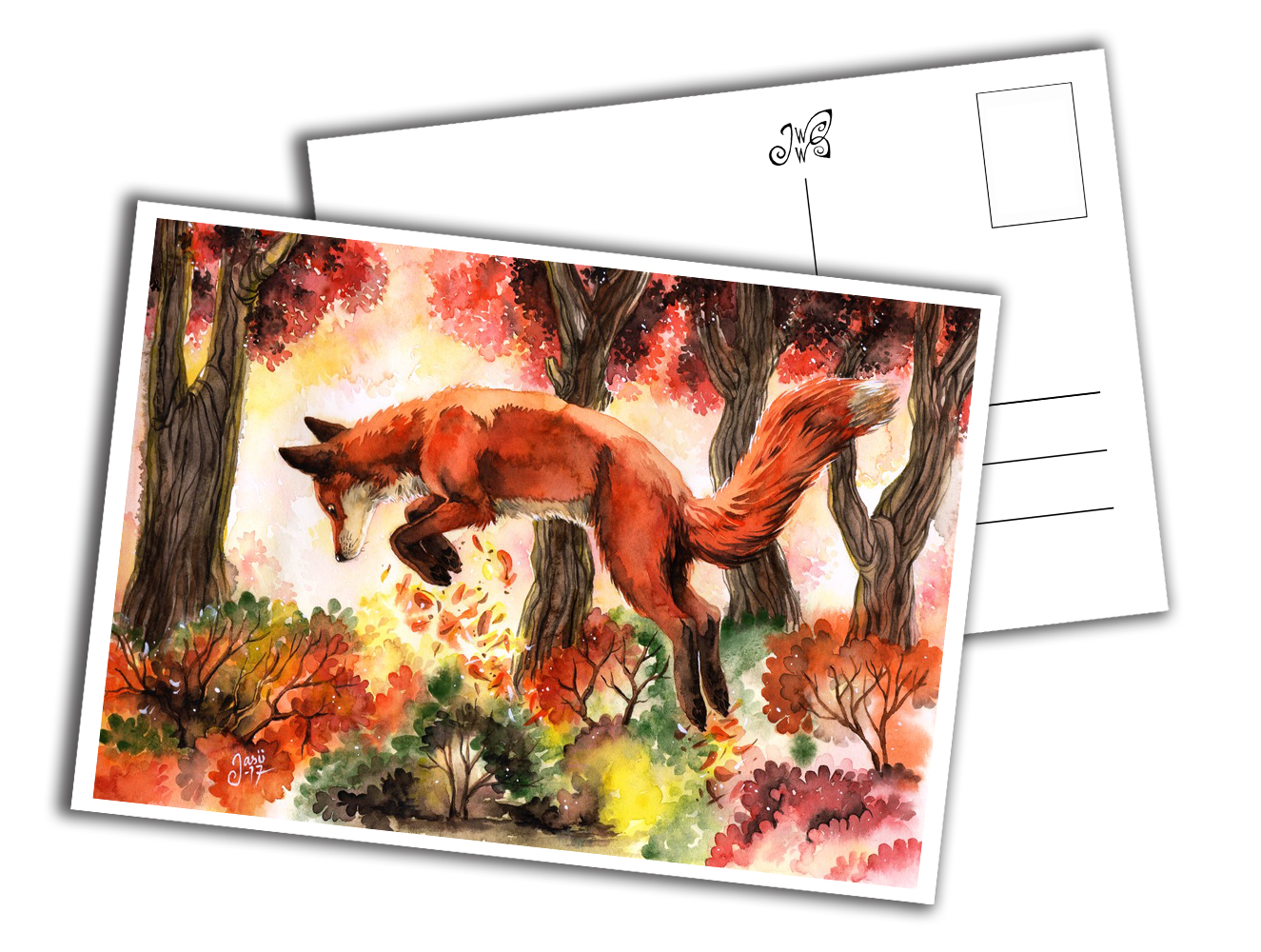 Card - Jumping Fox
