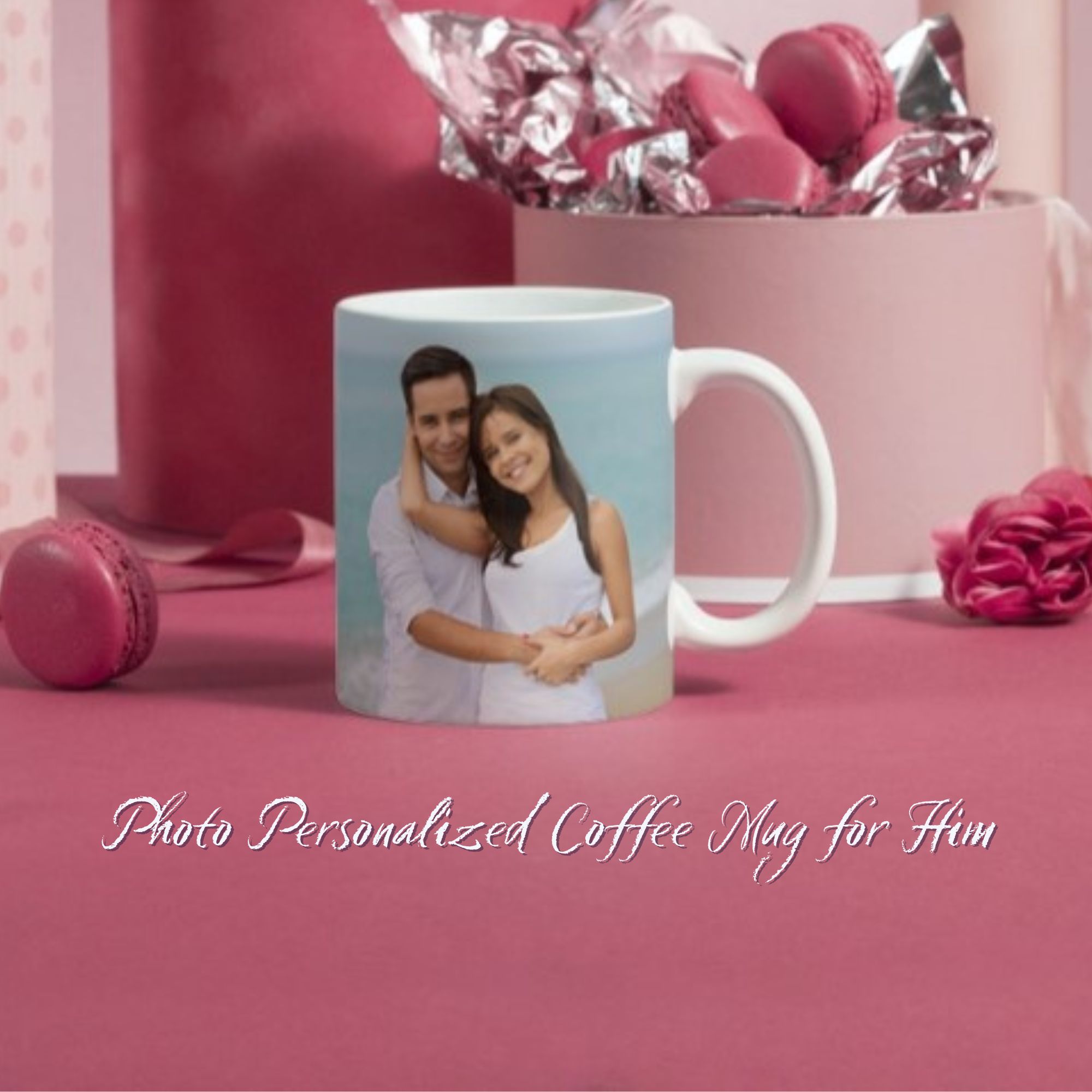 Mug filled with picture Personalized for him