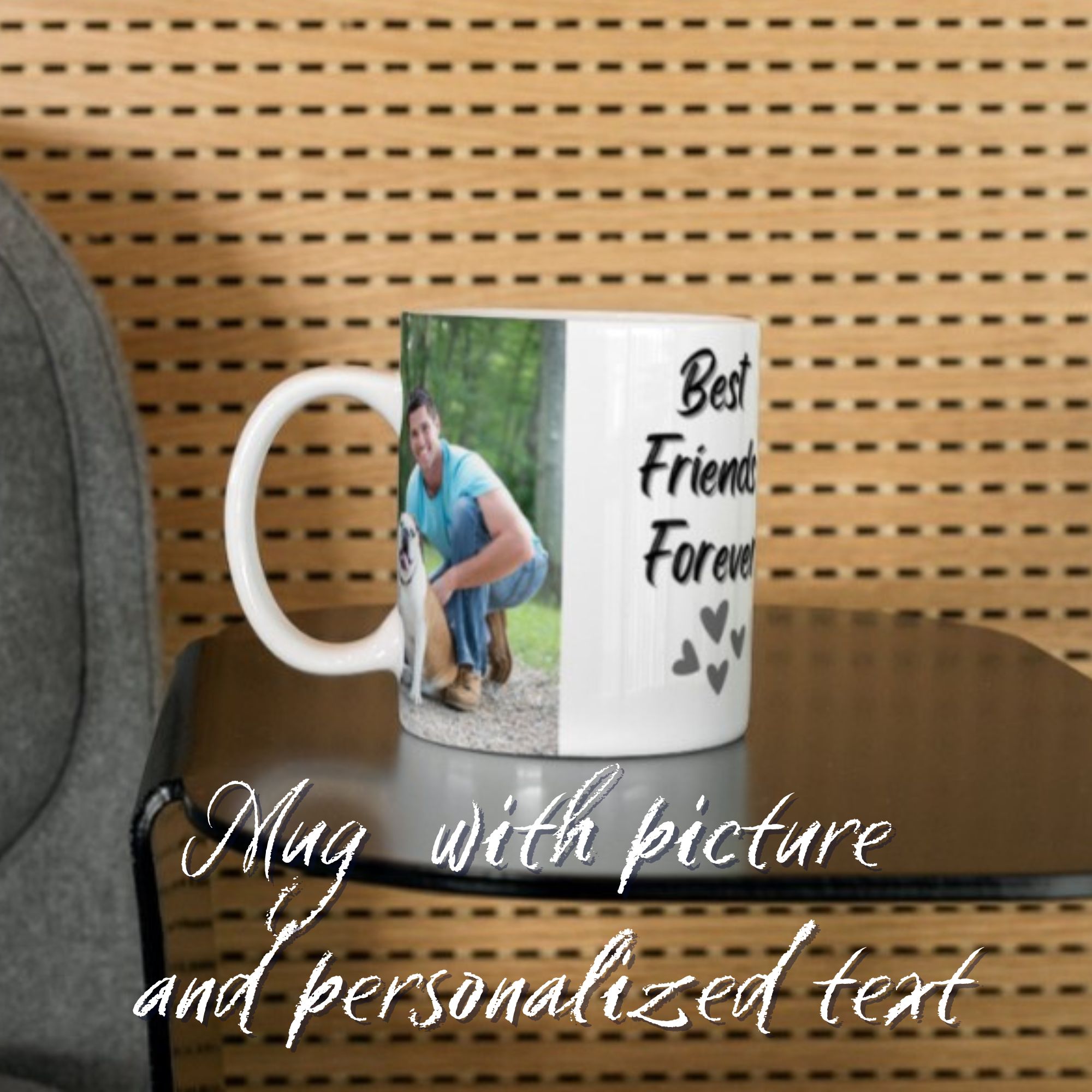 Mug with  picture and text
