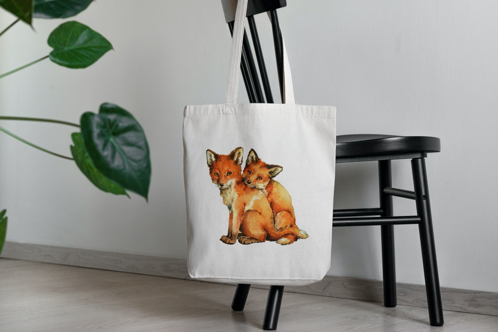 Shopping Bag - Fox Pups