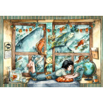 Original Painting - Ocean Behind the Window