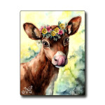 Magnet - Calf with a Flower Crown