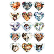 Sticker Set - Animal Hearts 