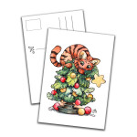 Card - Cat on Christmas Tree