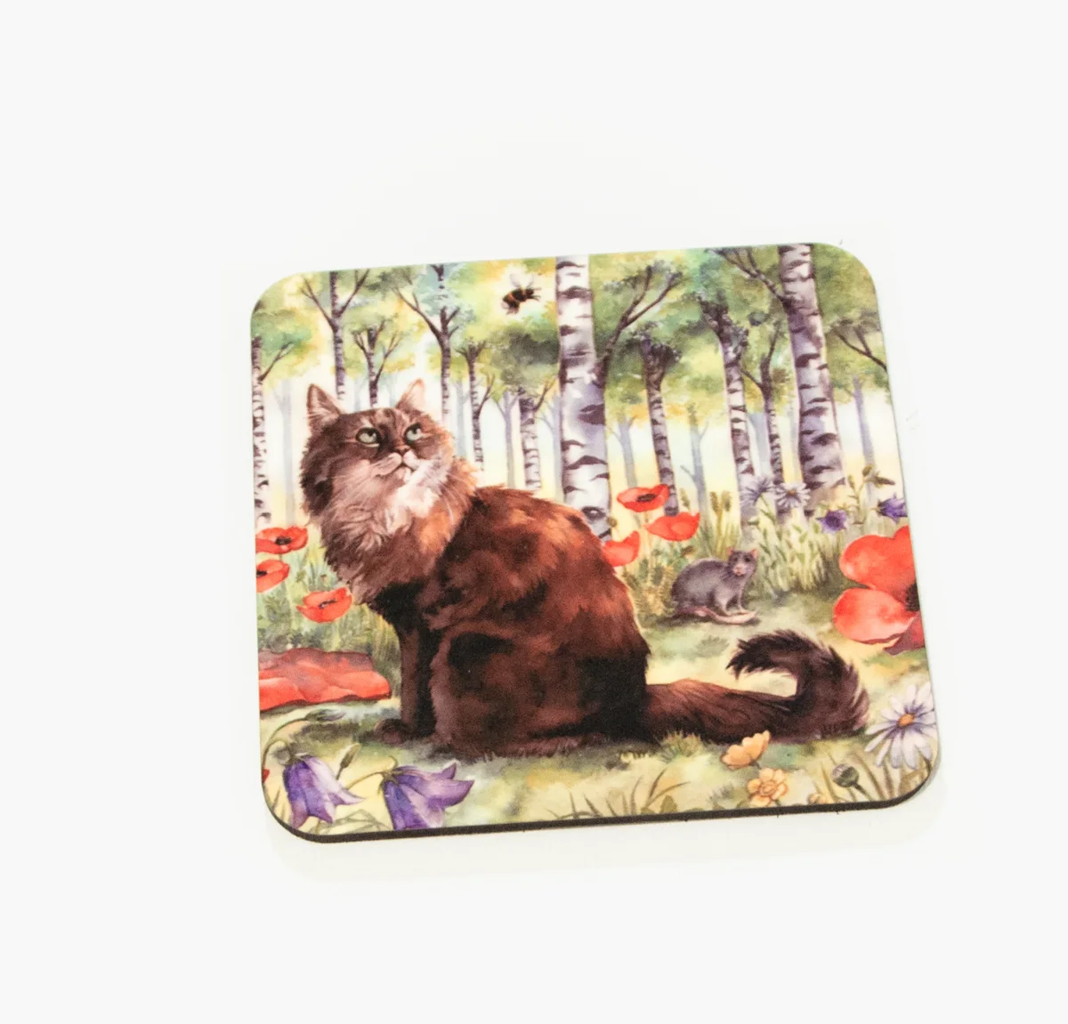 Cat on a Flower-Filled Forest Clearing - photo 2
