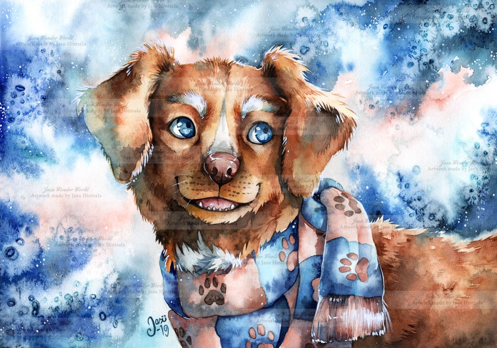 Dog with a Scarf