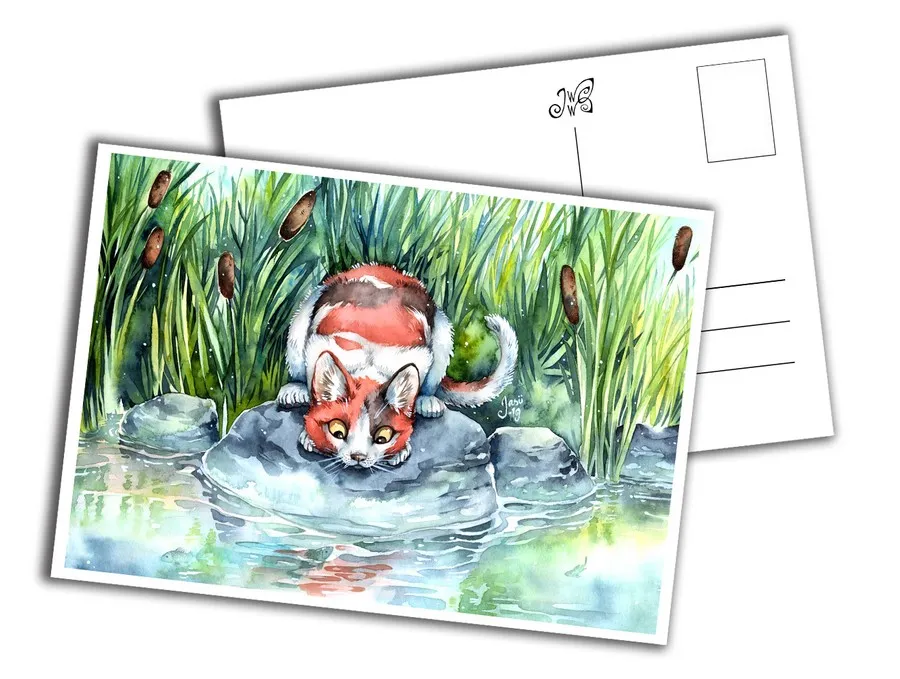 Cat at a Pond