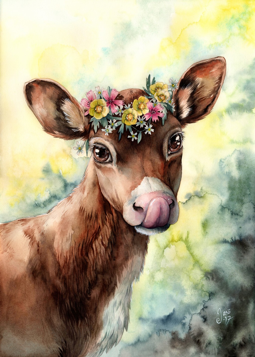 Calf with a Flower Crown