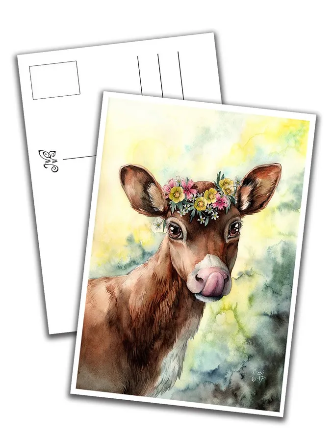 Calf with a Flower Crown