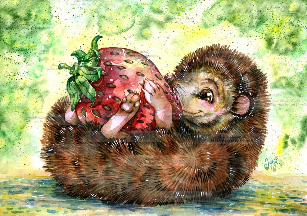 Hedgehog and a Giant Strawberry