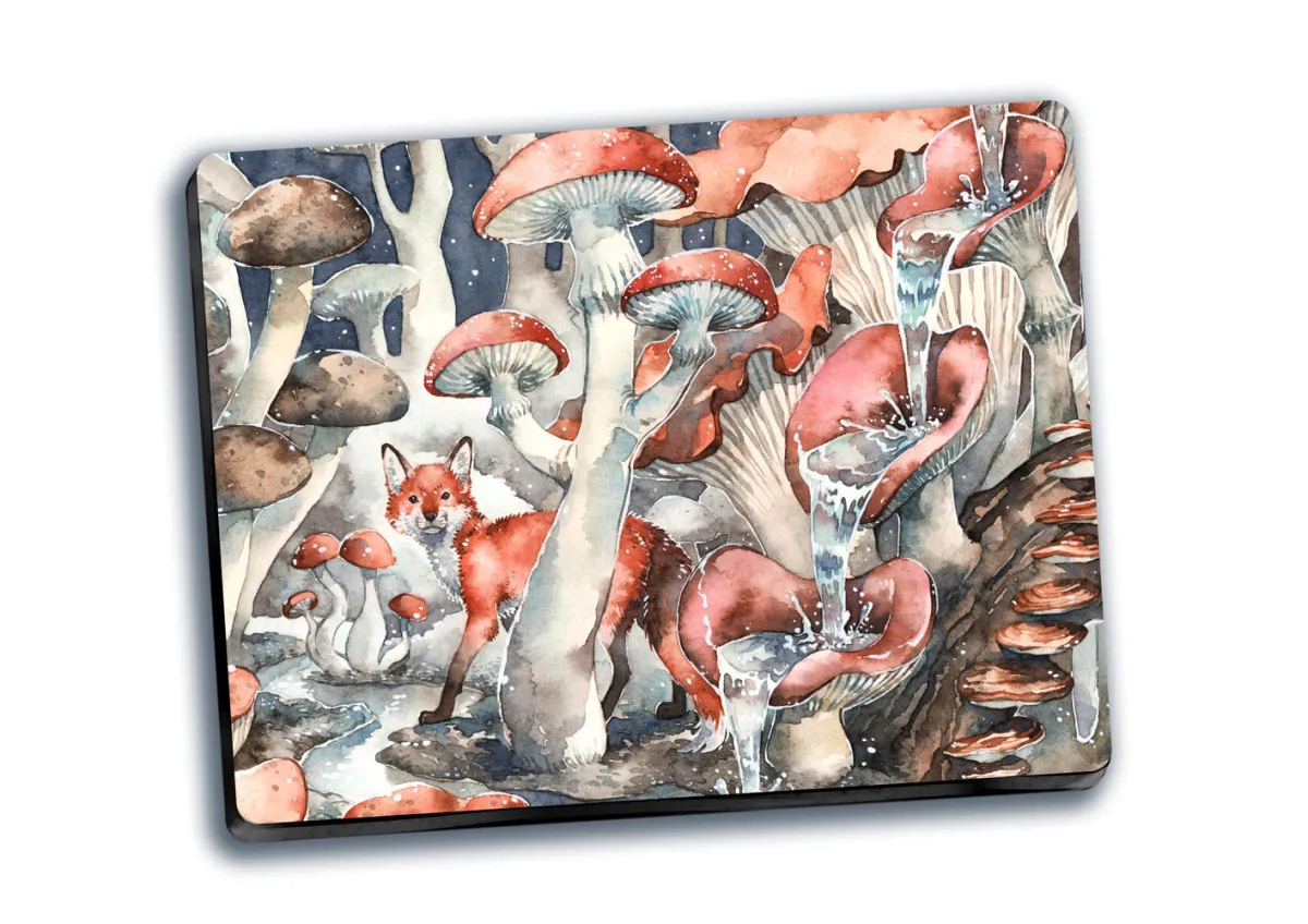 Fox in a Mushroom Forest
